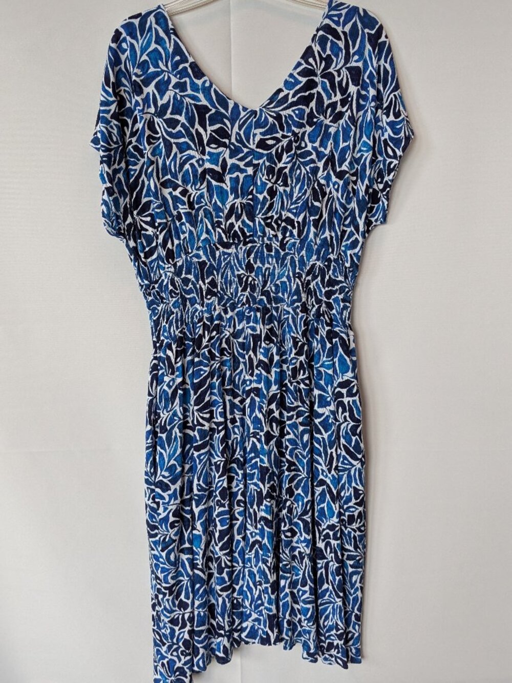 Vibrant Blue V-neck Midi Dress